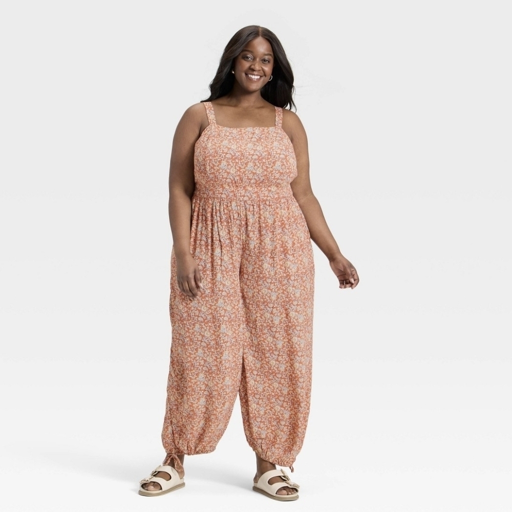 Universal Thread Womens XXL Rust Paisley Spring Romper / Jumpsuit NWT